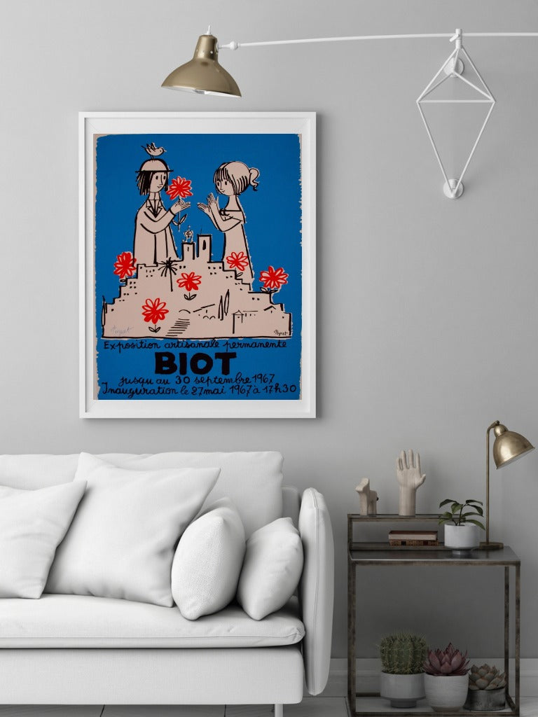 Original "Biot" poster Signed by Raymond Peynet